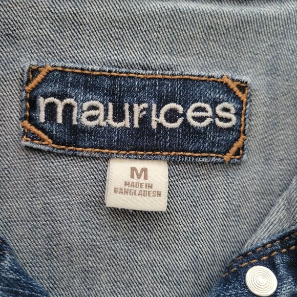 Maurices Denim Jean Jacket Women’s M, Classic Button Front Jacket w/ Button EUC - Picture 3 of 6